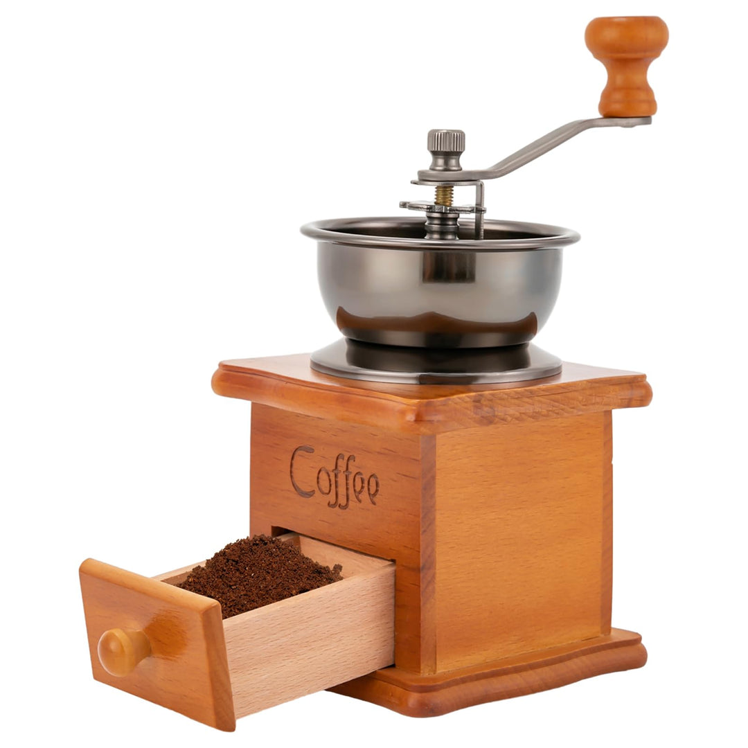 Manuelle KaffeemüHle,Vintage Holz KaffeebohnenmüHle, Verstellbarer Mahlgrad KaffeemüHle Handkaffeemü