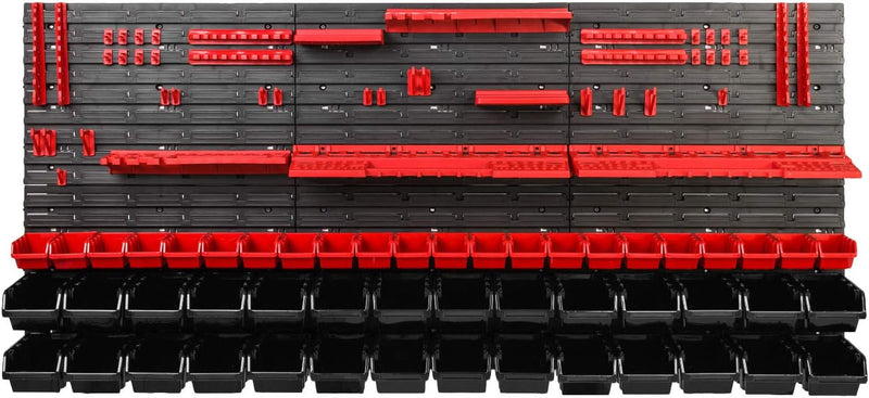 Werkstattregal Wandregal | 1728 x 780 mm | Lagersystem mit Werkzeughalterungen und Stapelboxen - Wan