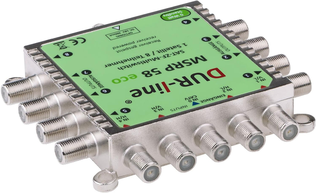 DUR-line MSRP 5/8 eco - Multischalter für 8 Teilnehmer - Geringe Stromaufnahme - 0 Watt Standby Mult