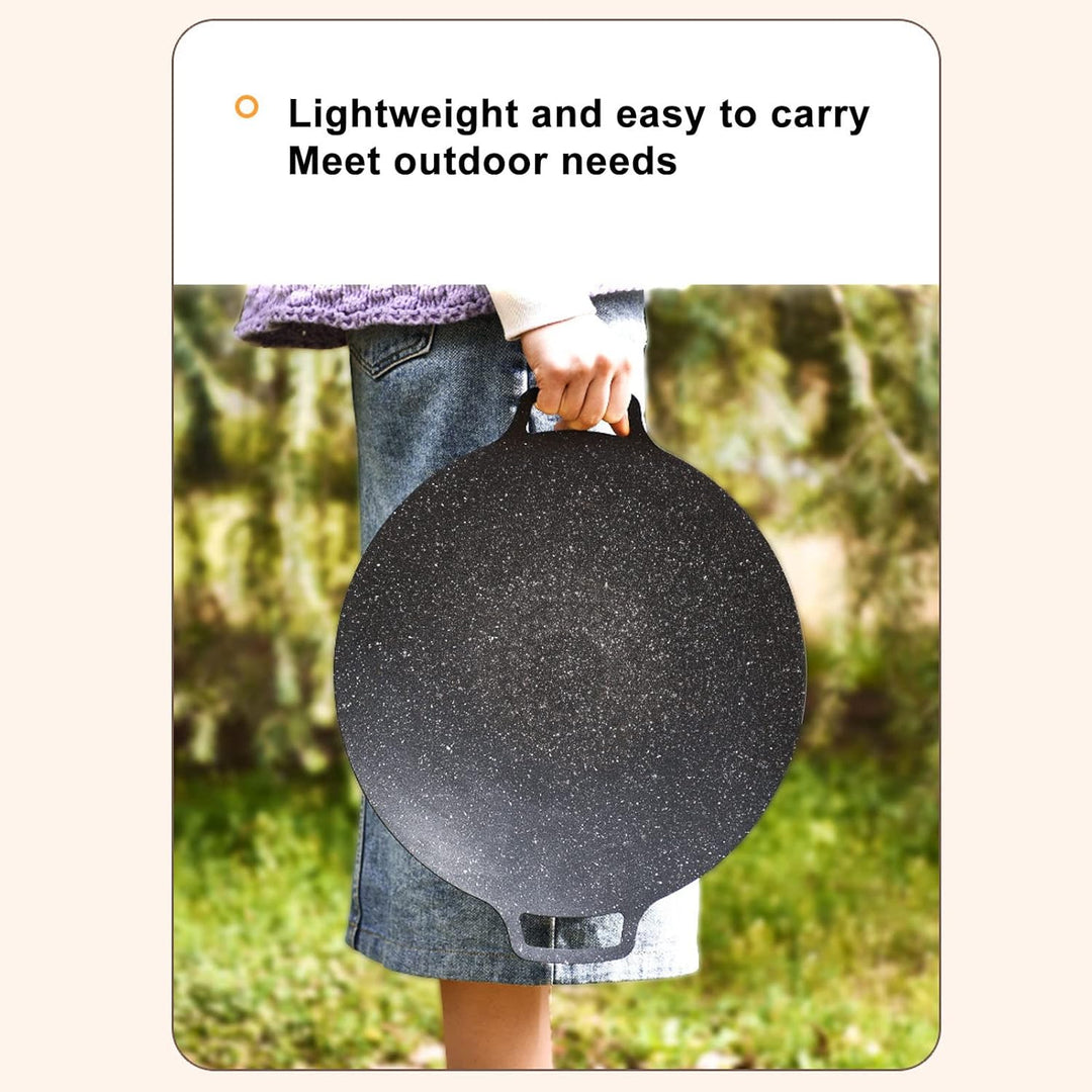 BBQ-Platte,Korean BBQ Grill Pan,Round koreanischer BBQ-Grill Antihaft-Rundbratpfanne,Comales Para To