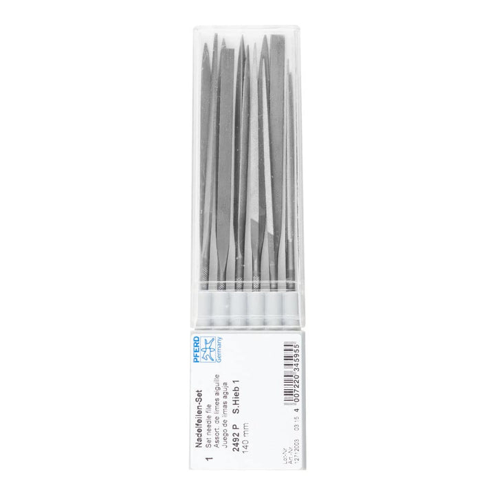 PFERD Präzisions-Nadelfeilen-Set, 12-teilig | Schweizer Hieb 1, 140mm | 12712003 – für die mittlere