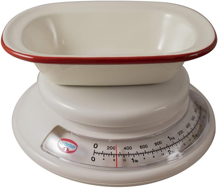 Dr. Oetker Präzise 1531 Backwaage Ø 17 cm – Unverzichtbarer Küchenhelfer in Weiss für Exaktes Abwieg