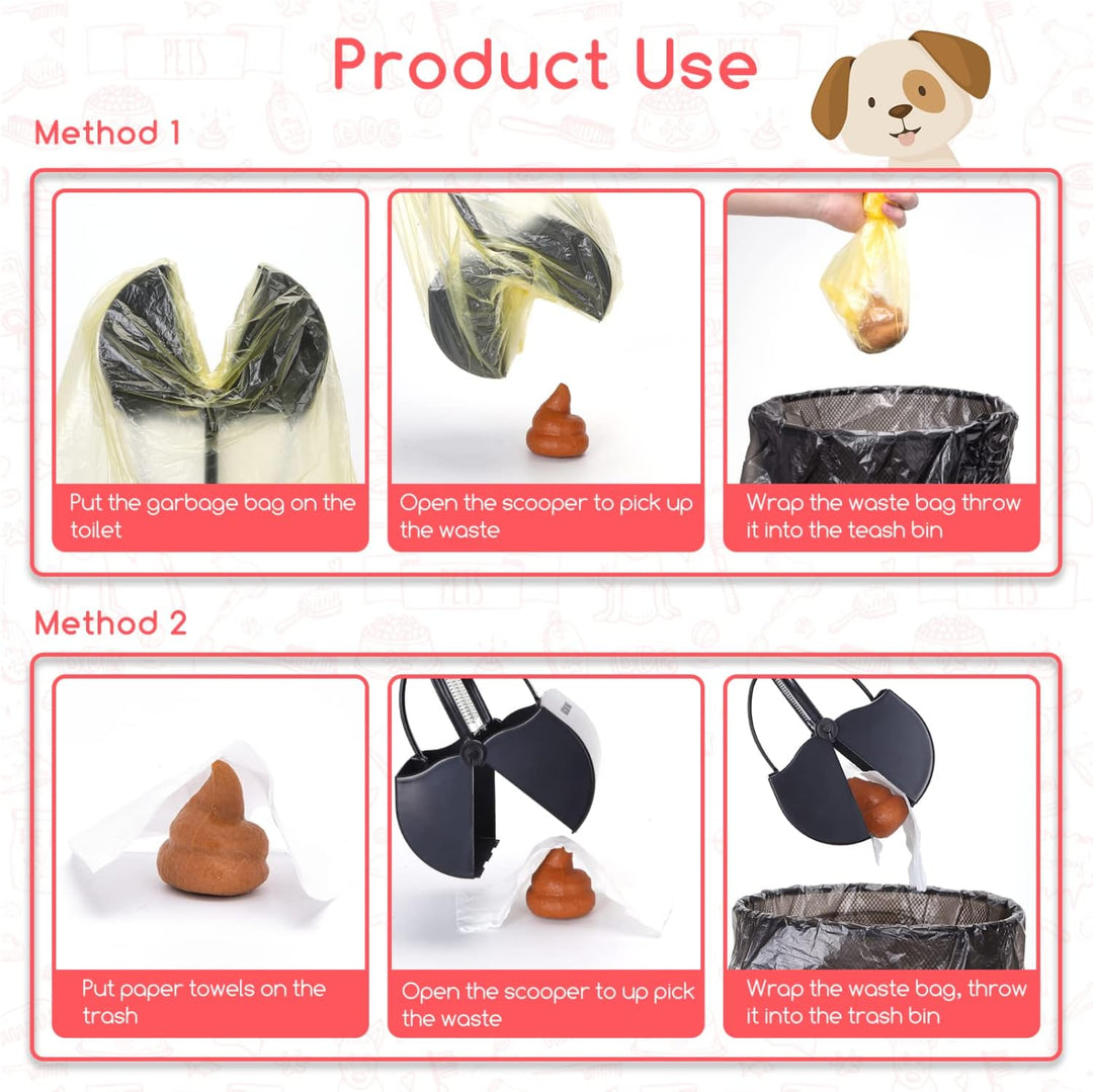 Nobleza Pooper Scooper Faltbar Hundekotschaufel mit Einfach Nutzbarem Hebel und Hochdruck Feder Hund
