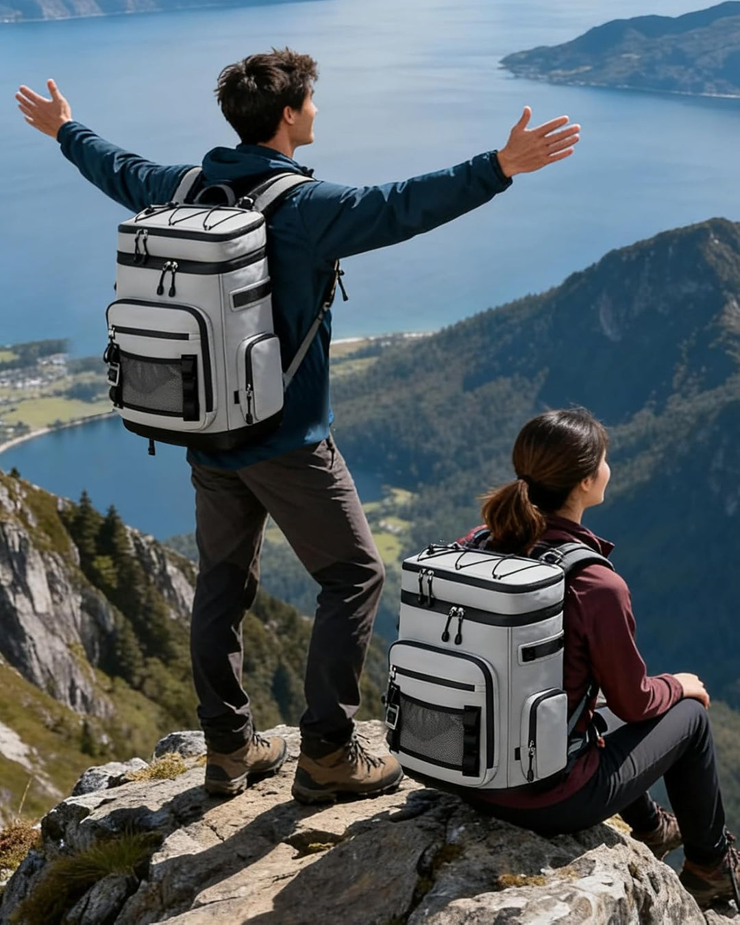 30L Kühlrucksack, Gross Isolierte Kühltasche Wasserdichter Picknickrucksack für Männer Frauen, Tragb
