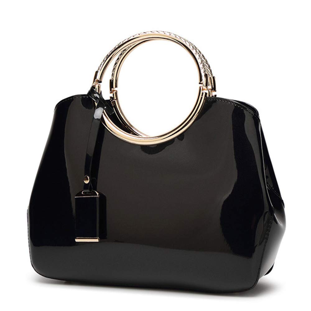 Damen Handtaschen, Damen Top Griff Taschen, Lackleder stilvolle Tote Schultertasche Handtasche für d