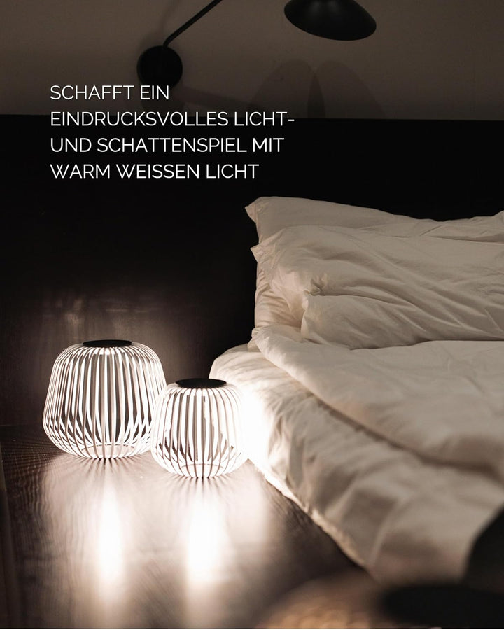 LUUK Studio Solarleuchte SOLIS in zeitlosem Design, minimalistische Beleuchtung für Garten Balkon un