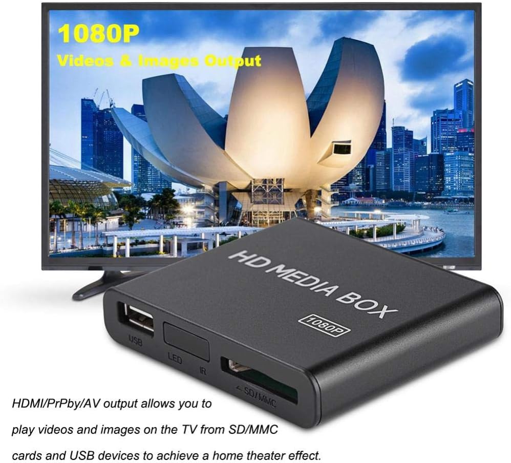 Topiky 1080p HD Media Player, VGA Heimkino Media Player Box Unterstützung MMC RMVB MP3 AVI MKV mit F