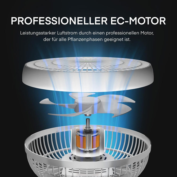 6'' Grow Ventilator mit Clip, EC Motor, IP-54 6-Zoll-Anklemmventilator für Grow Tent, Oszillierender