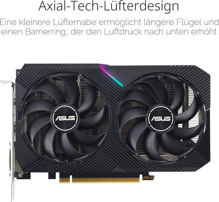 ASUS Dual GeForce RTX 3050 V2 OC Edition 8GB GDDR6 Gaming Grafikkarte (Nvidia RTX3050 V2, PCIe 4.0,