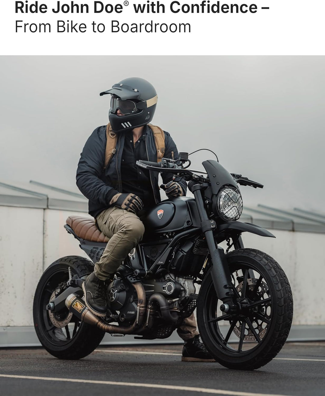 John Doe Herren Motorradhose Defender L30 Olive, L30 Olive