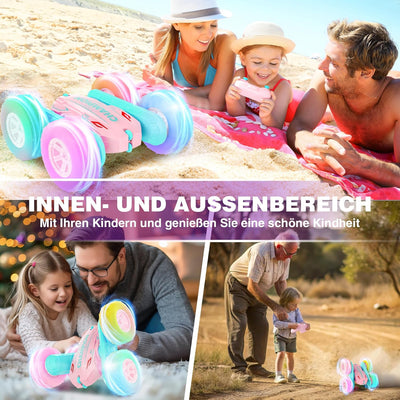 Ophy Ferngesteuertes Auto Mädchen ab 3 4 5 6 7 8 9 Jahre, Spiele LED Blinken RC Auto Spielzeug Kinde