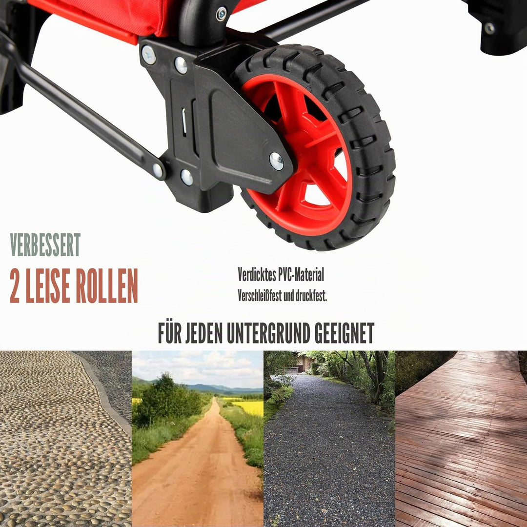 Faltbarer Einkaufswagen mit abnehmbarer wasserdichter Tasche und Bungee-Seil, robuster Schubwagen mi