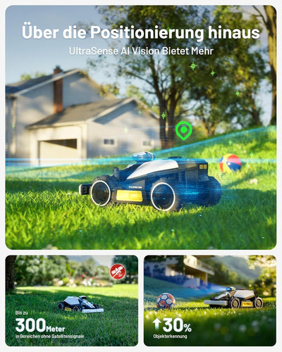 MAMMOTION LUBA mini AWD 800 Mähroboter ohne Begrenzungskabel, NetRTK+Vision, Keine RTK-Antenne erfor