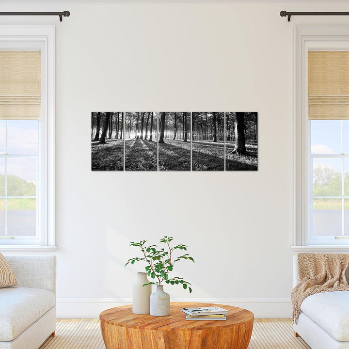 Runa Art Bild Wald Landschaft Wandbilder auf Vlies Leinwand 5 Teilig Wanddekoration Schlafzimmer Woh