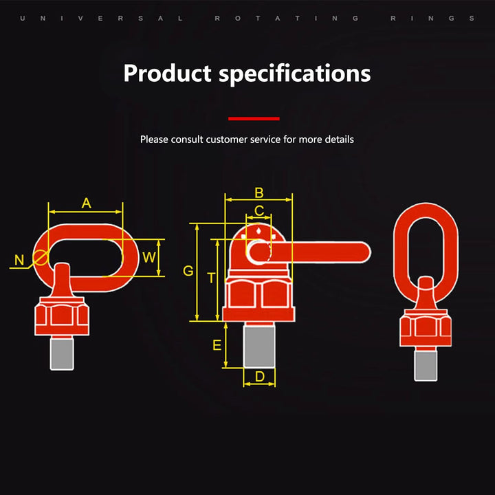 Gonnely Ringschraube M14,Universal Hebering 360 Grad Drehung Hebering Schraube Matrize Verbindungsbo