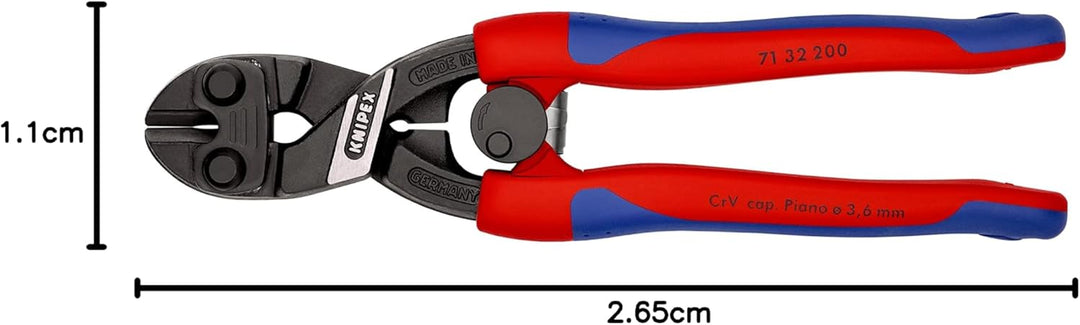 Knipex CoBolt® Kompakt-Bolzenschneider schwarz atramentiert, mit schlanken Mehrkomponenten-Hüllen 20