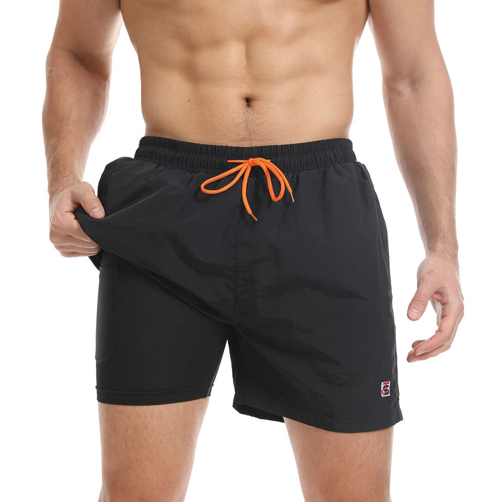 JustSun Badehose Herren Schnelltrocknend Boardshorts mit Mesh-Futter und Verstellbarem Tunnelzug M S