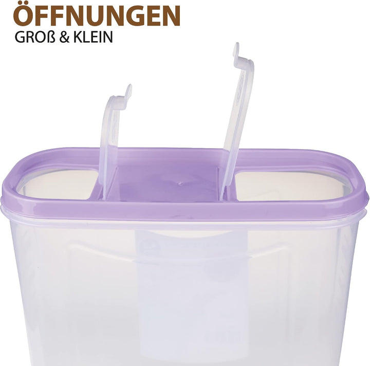 Vorratsdosen mit Deckel (3er Pack - Lila) 4,5 Liter, Luftdicht Schüttdose BPA frei lebensmittelecht,