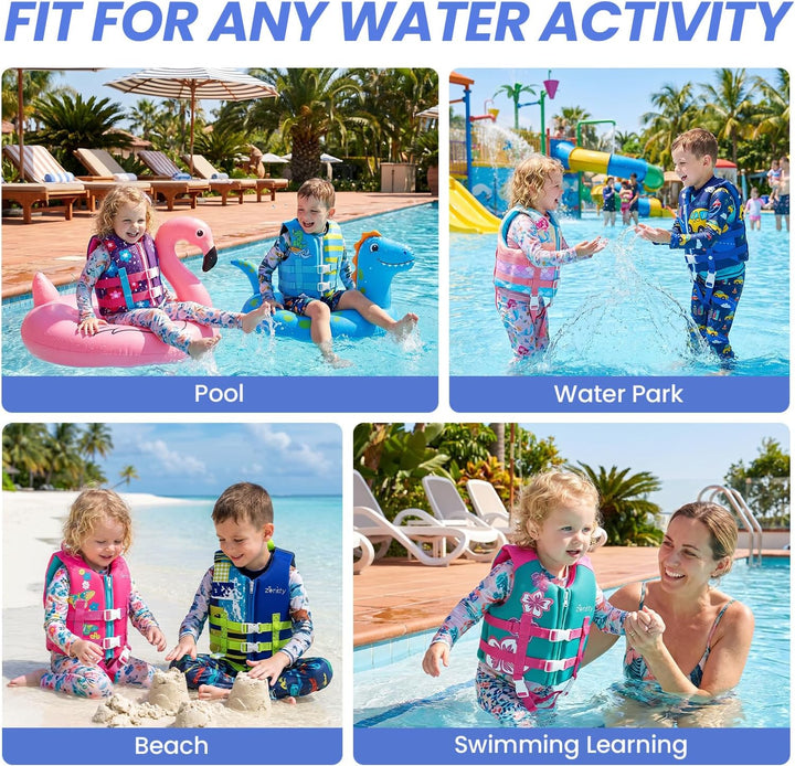 Zeraty Kinder Schwimmweste Schwimmen Jacke für Kleinkinder mit Einstellbare Sicherheits Straps Alter