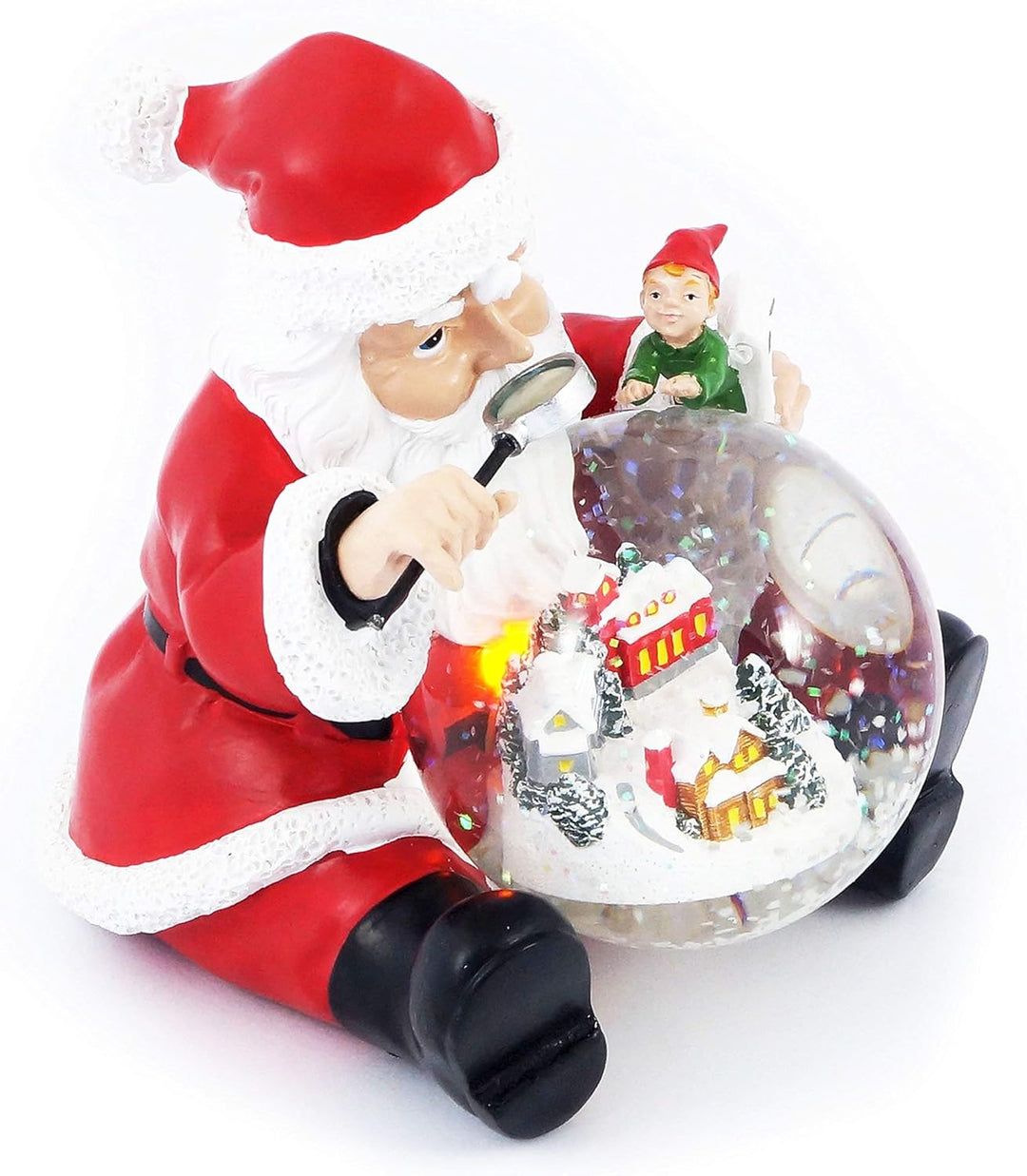 Wichtelstube-Kollektion Weihnachtsmann mit LED Beleuchtung, handbemalt und detailreich - Weihnachtsd