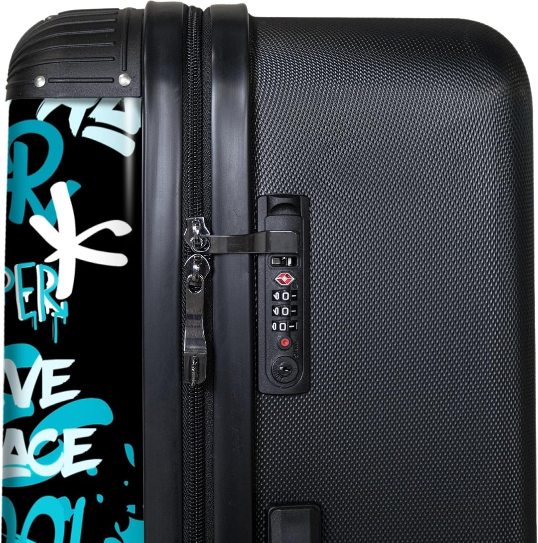 NoBoringSuitcases.com® Koffer XL Gross 77x51.5x28 cm Hartschale Reisekoffer 4 Rollen Leicht Koffer T
