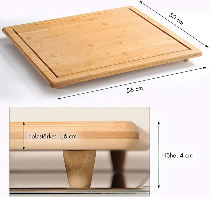 Kesper | Herdabdeckplatte, Material: FSC®-zertifizierter Bambus, Material: 56 x 50 x 4.5 cm, Farbe: