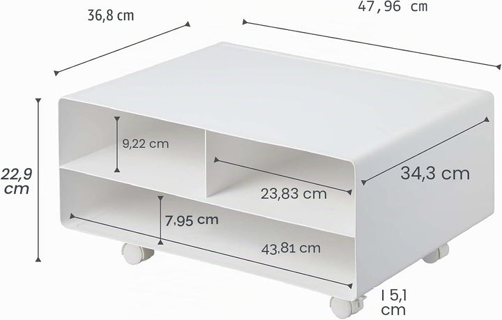 YAMAZAKI Tower Druckerstation, Legierter Stahl, Weiss, One Size
