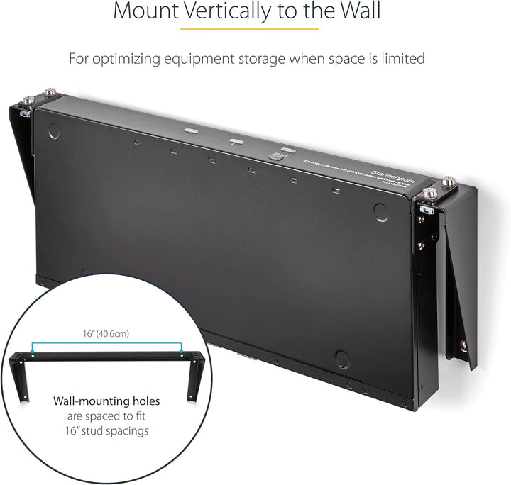 StarTech.com 1HE Wandmontage Halterung für Patch Panel - 19 Zoll - Stahl - Vertikale Montagehalterun