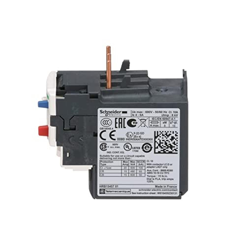 Schneider Electric Motorschutzrelais, 4-6A, 1S+1Ö, Klasse 10A, Überlastrelais 4-6 A, 4-6 A