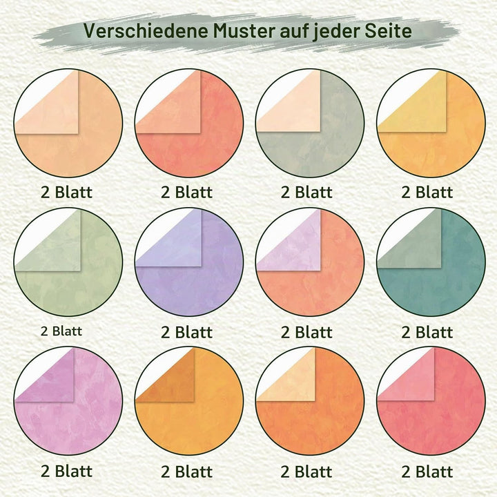 Scrapbook Papier Buntes Scrapbook Bastelpapier mit Muster, Doppelseitiges Decoupage Papiere Motivpap