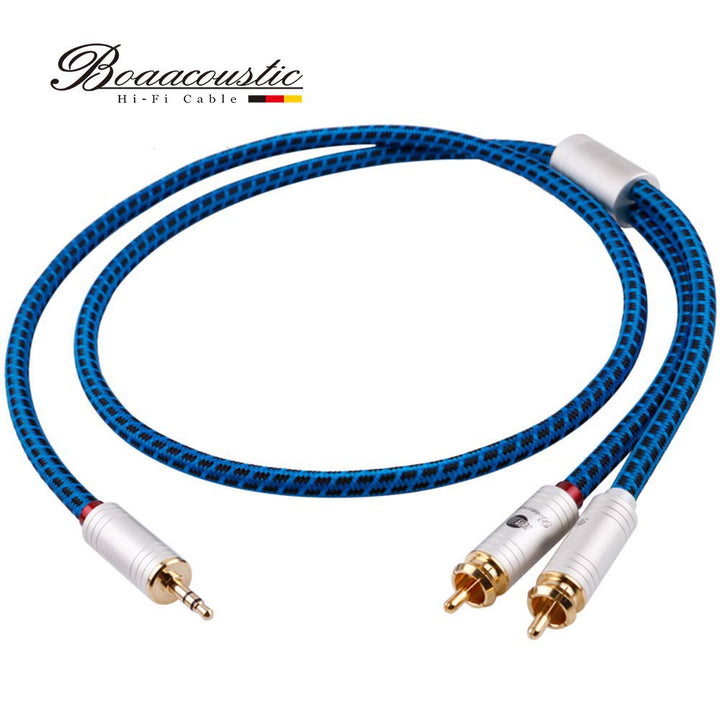 BOAACOUSTIC Audiophile Klinke auf Cinch Kabel 3,5mm Klinke Chinch Stereo Audio Kabel für TV, PC, Han