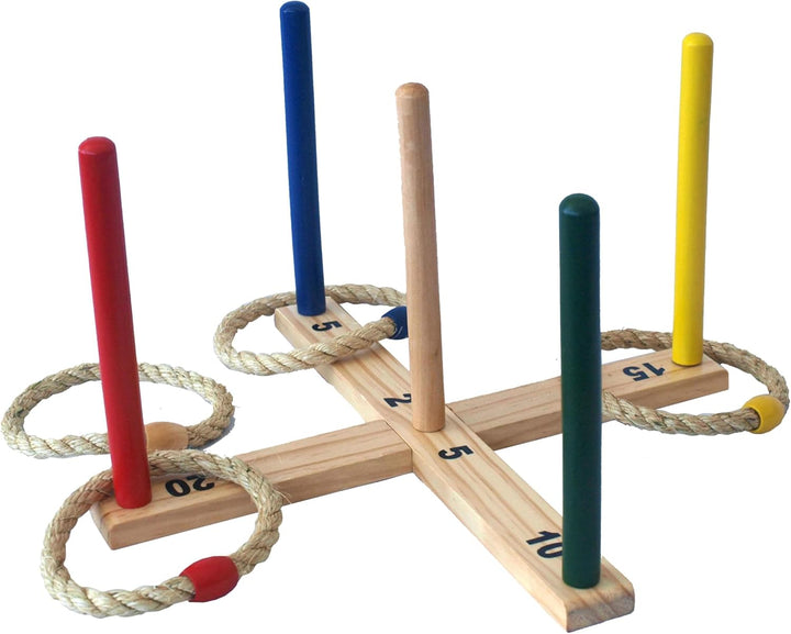 Schildkröt Ring Toss Ringwurfspiel, Set zum Zusammenschrauben aus zertifiziertem FSC Holz, 1 Wurfkre