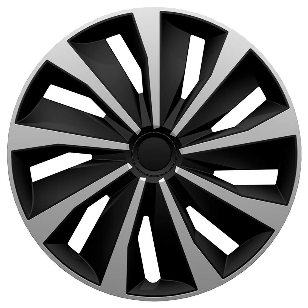 AUTO-STYLE Satz Radzierblenden Grip 15-Zoll Silber/Schwarz 15-inch, 15-inch