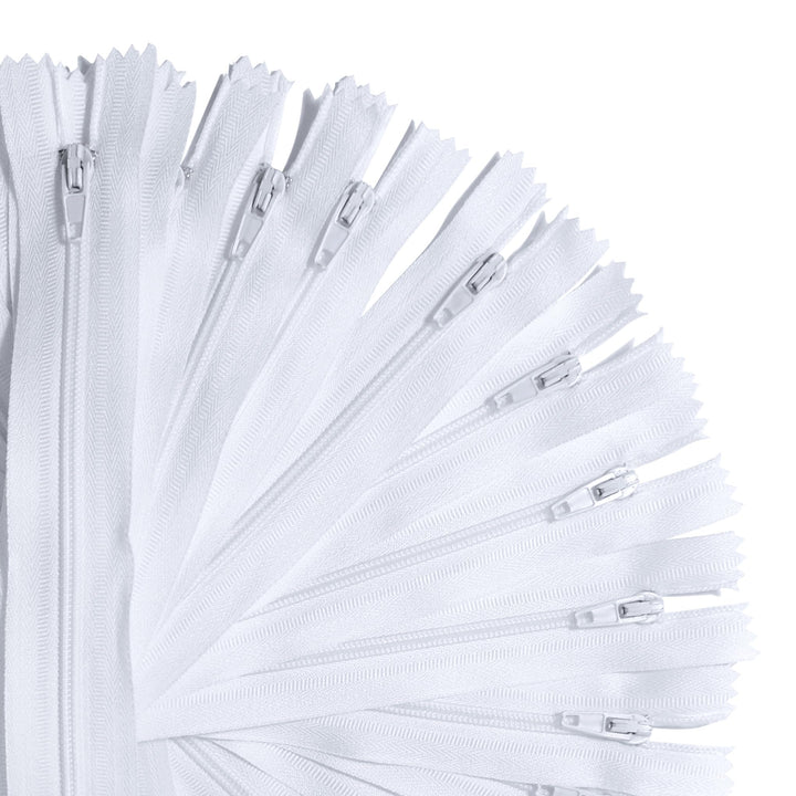 KGS Reissverschlüsse | Farbe: Weiss | Grösse: 23 cm / 9 Zoll | 100 Stück/Packung | Reissverschlüsse