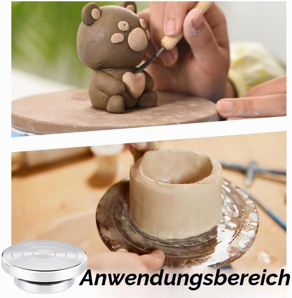 UNICRAFTALE 11cm 1 Stück Flacher Runder Keramik Drehteller Drehbarer Drehteller Modellierrad Drehbar
