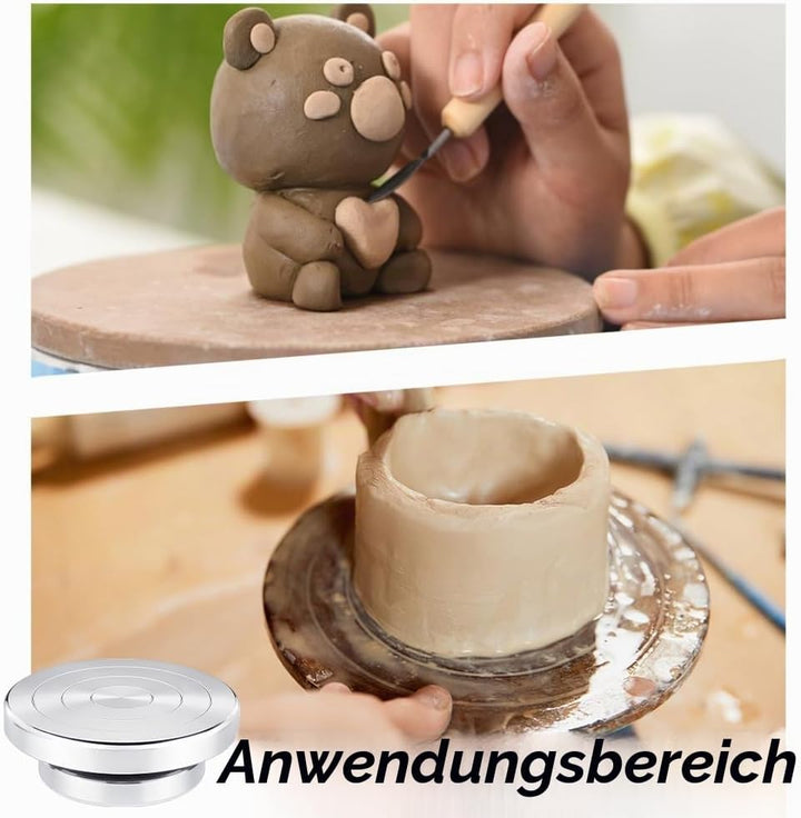 UNICRAFTALE 11cm 1 Stück Flacher Runder Keramik Drehteller Drehbarer Drehteller Modellierrad Drehbar
