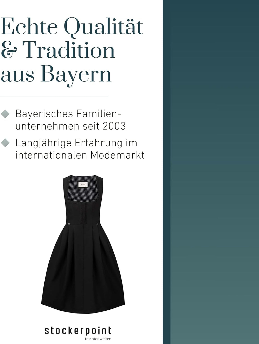 Stockerpoint Damen Dirndl Zita Kleid für besondere Anlässe schwarz, 54 40 Schwarz, 40 Schwarz