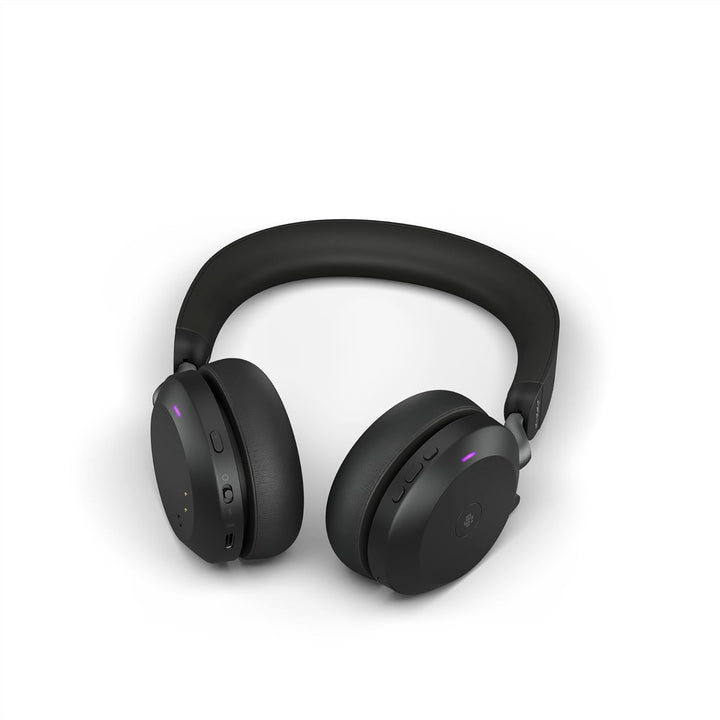 Jabra Evolve2 75 Wireless PC Headset mit Ladedock, 8-Mikro-Technologie - Dual-Foam-Stereo-Kopfhörer