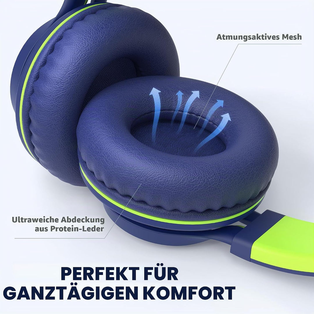 AILIHEN C8 Kopfhörer mit Kabel und Mikrofon, faltbar und verstellbar, On-Ear-Headsets, Lautstärkereg