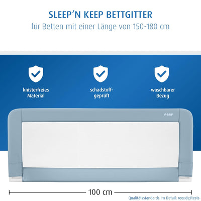 Reer Sleep'n Keep, Fallschutz für Babybetten, 100 cm Länge für Betten mit einer Länge von 150-180 cm