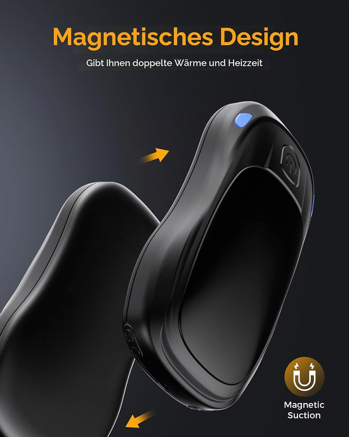 Handwärmer Elektrisch 2 Set, Taschenwärmer Wiederverwendbar AI Smart Chips 24 Stunden Heizun, Magnet