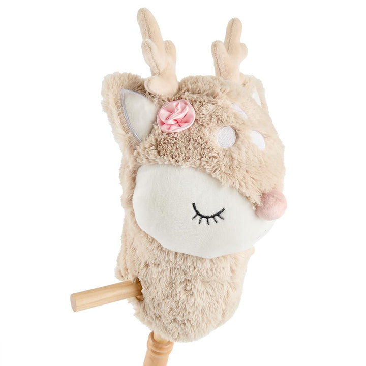 Bieco Steckenpferd Kinder Reh Ella | Hobby Horse Pferde | Steckenpferd Rollen | Steckentier Holz Pfe