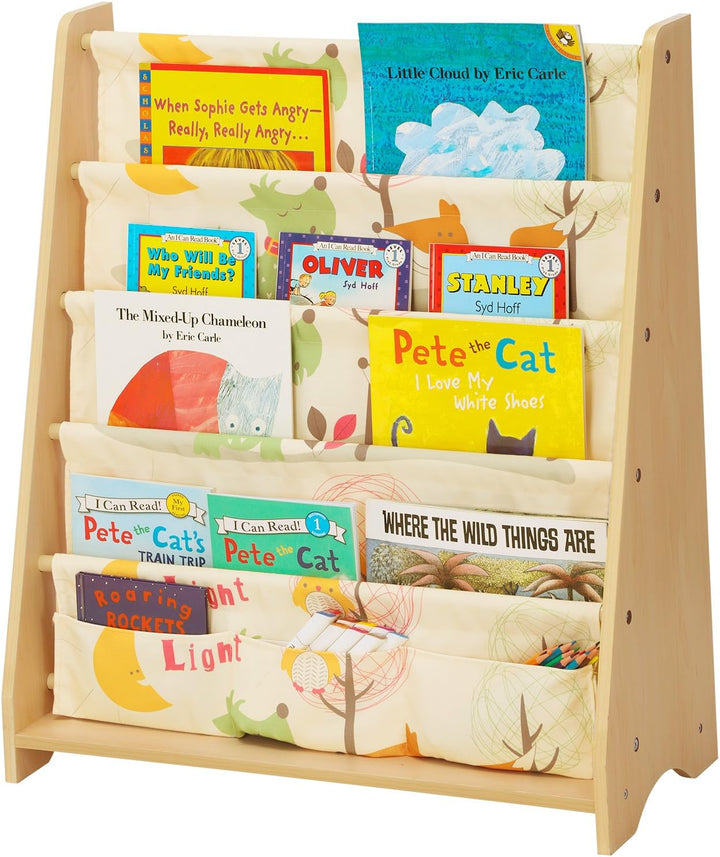 SONGMICS 4-stöckiges Bücherregal für Kinder, Aufbewahrungsregal für Bücher, Schulmaterialien, für Ki