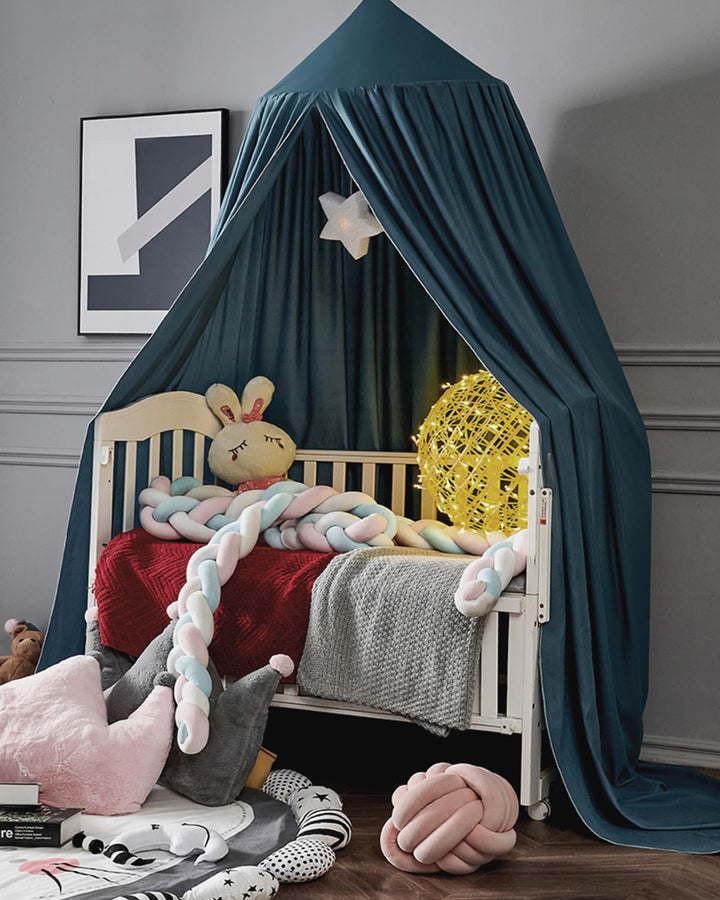 Moskitonetz Betthimmel Madchen Jungen Kinder Babybett, Rund Baldachin Mückennetz Einzelbett kinderzi