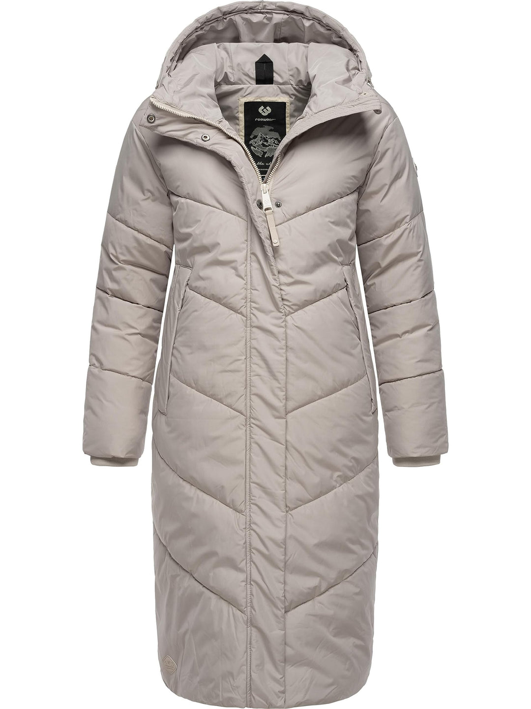 Ragwear Damen Winterjacke Langer Regenmantel Steppmantel wasserdicht warm gefüttert mit Kapuze Sumin