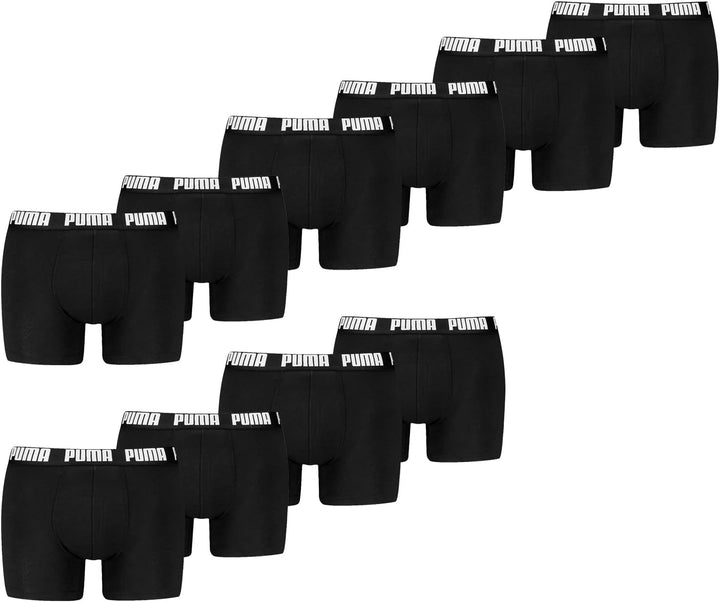 Puma 10 er Pack Boxer Boxershorts Men Herren Unterhose Pant Unterwäsche S 001 - Black, S 001 - Black