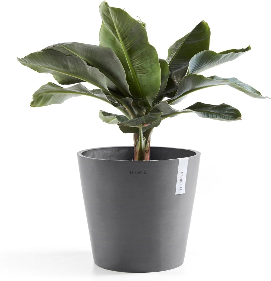ECOPOTS Blumentopf Amsterdam Hell Grau - Durchmesser Ø 40 cm rund gross - Pflanzentopf aus Recycling
