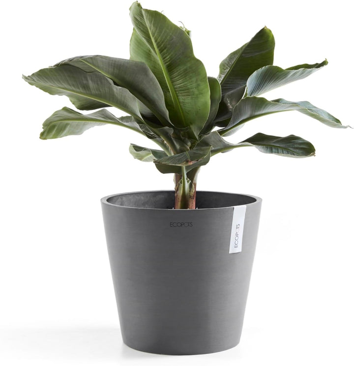 ECOPOTS Blumentopf Amsterdam Hell Grau - Durchmesser Ø 40 cm rund gross - Pflanzentopf aus Recycling