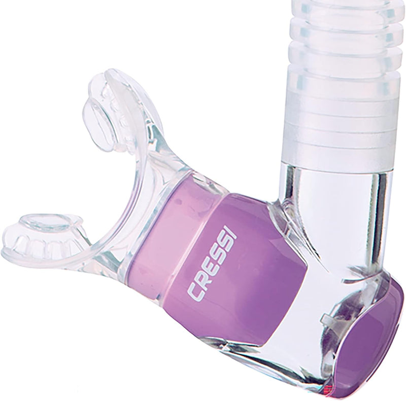 Cressi Unisex-Adult Corfu Snorkel Schnorchel Einheitsgrösse Transparent/Weiss/Lilla, Einheitsgrösse