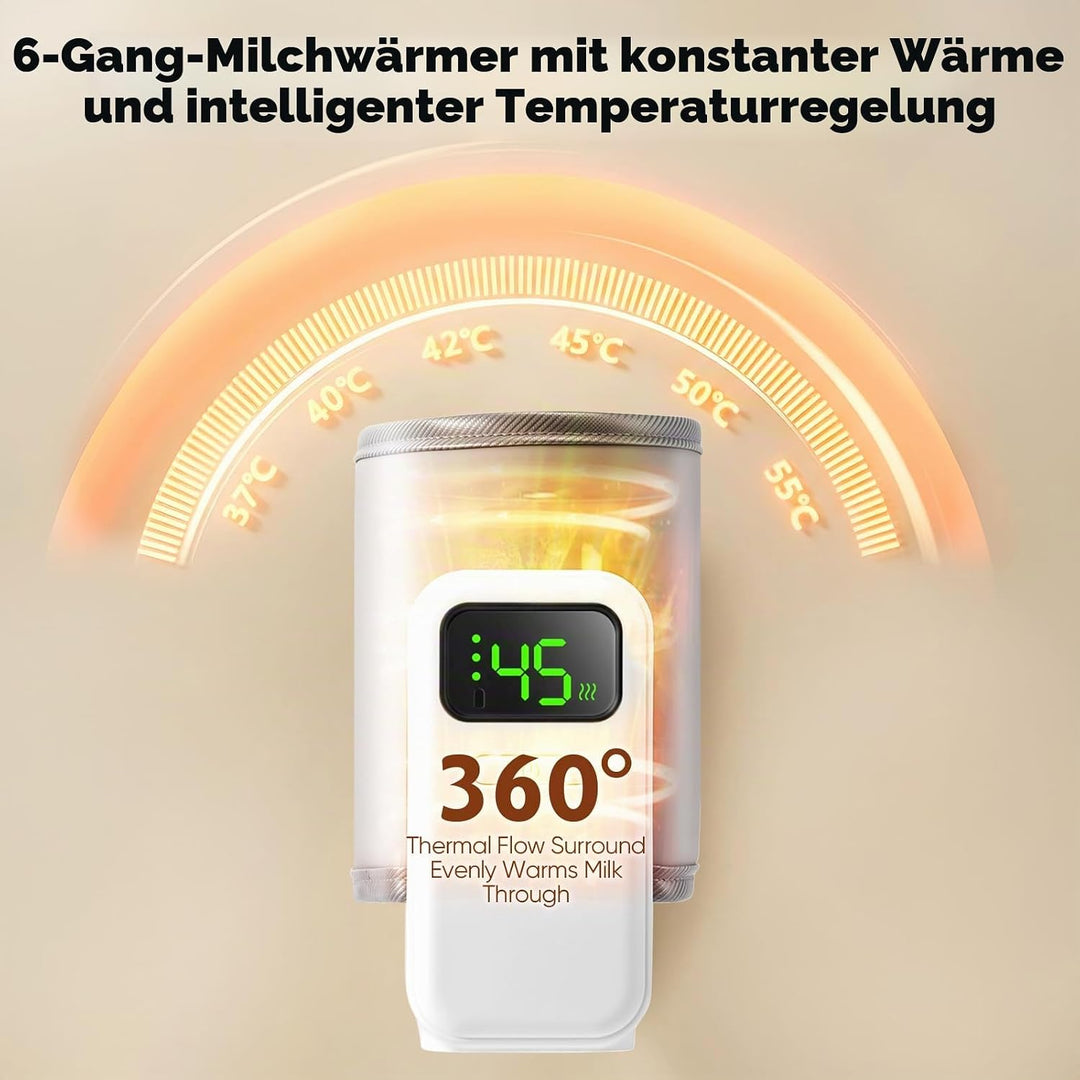 FlaschenwäRmer Baby Unterwegs,Tragbarer FlaschenwäRmer Baby Mit Lcd-Display,Mobiler FlaschenwäRmer B